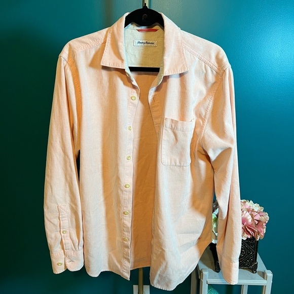 Tommy Bahama Other - Tommy Bahama Pink Corduroy Casual Button Down Shirt